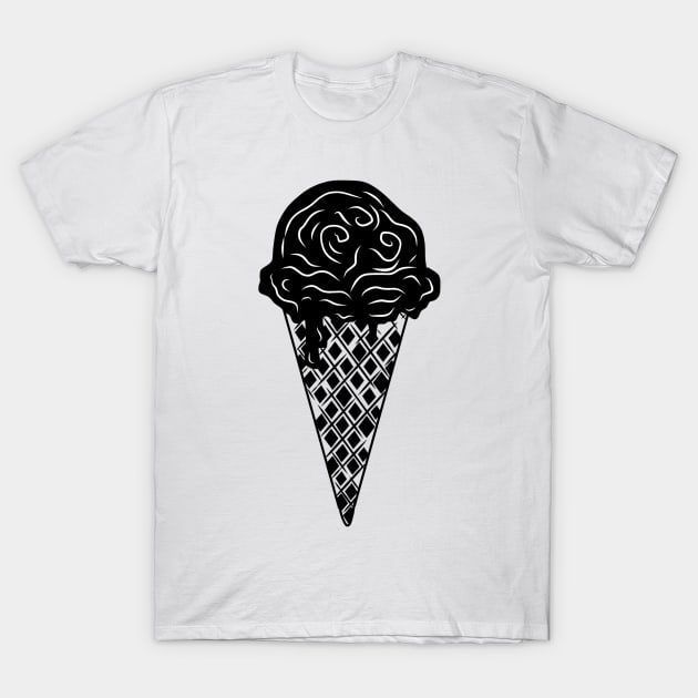 Black Ice Cream T-Shirt by faiiryliite